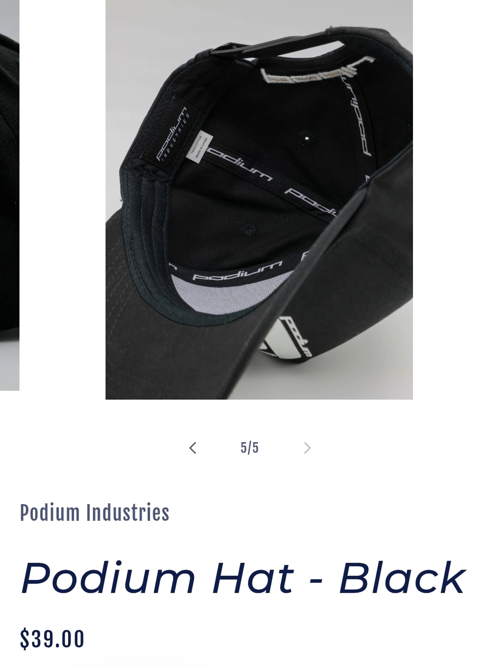 Podium Black Trucker Cap W/ Rope Front NWOT